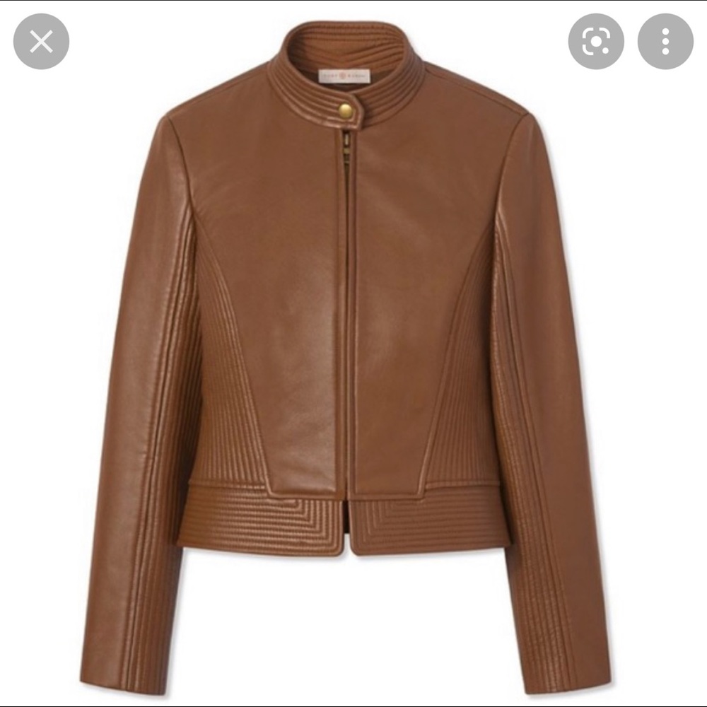 Tory Burch Callista Leather Riding Jacket